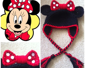 Crochet Minnie Mouse Beanie/Hat