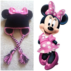 Crochet Minnie Mouse Beanie/Hat image 3