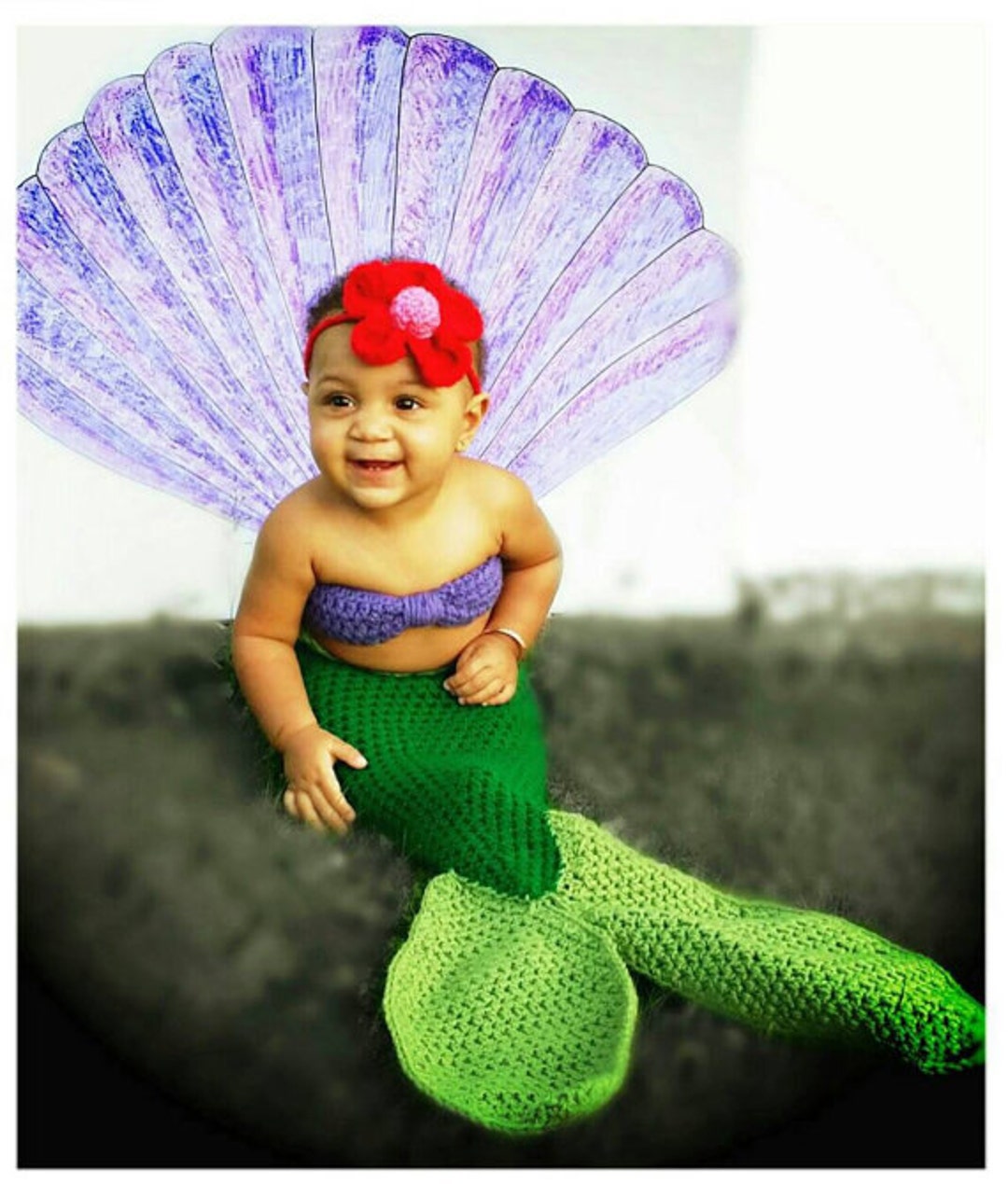 Mermaid Crochet Infant Little Mermaid Outfit CROCHET PATTERN Baby