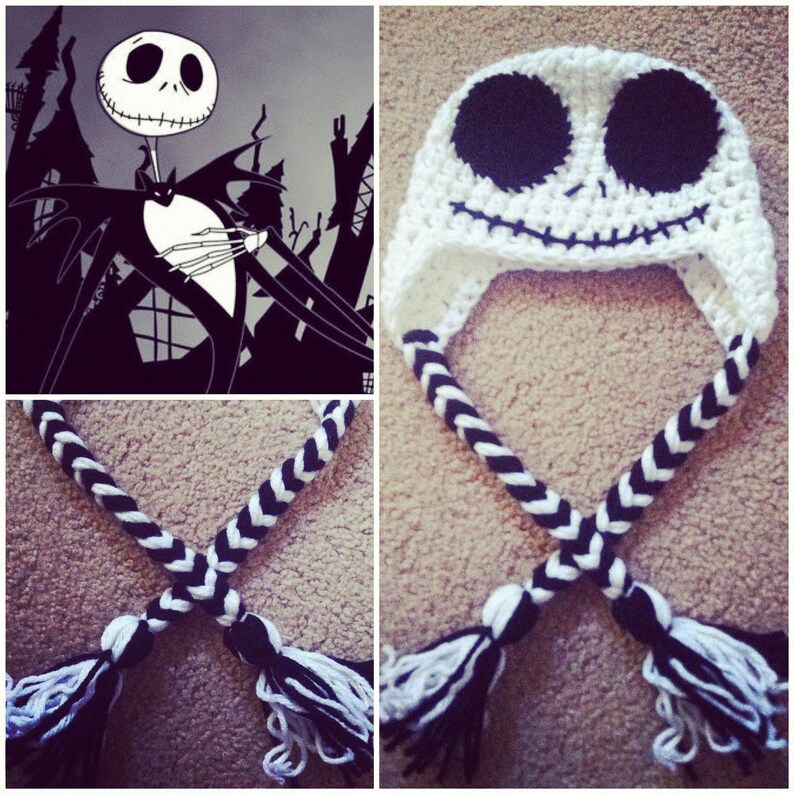 Crochet Jack Skellington Beanie/hat Etsy