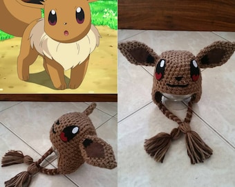 Crochet Pokemon Eevee Beanie/Hat