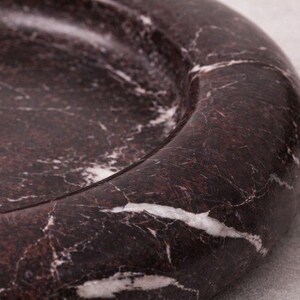 Dark Marble Tray | handmade Luxury Stone Catchall | Jewellery & Vanity Dish | Rosso Levanto dish image 5