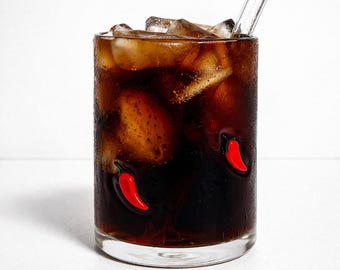 Chili Pepper Glass Tumbler | Spicy Cocktail Drinkware | Fun Beverage Cup