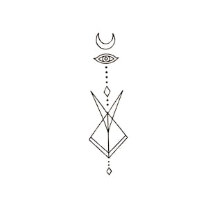 Occult Sigil Tattoo Stencil | Minimal Geometric Symbol | Digital PNG Download