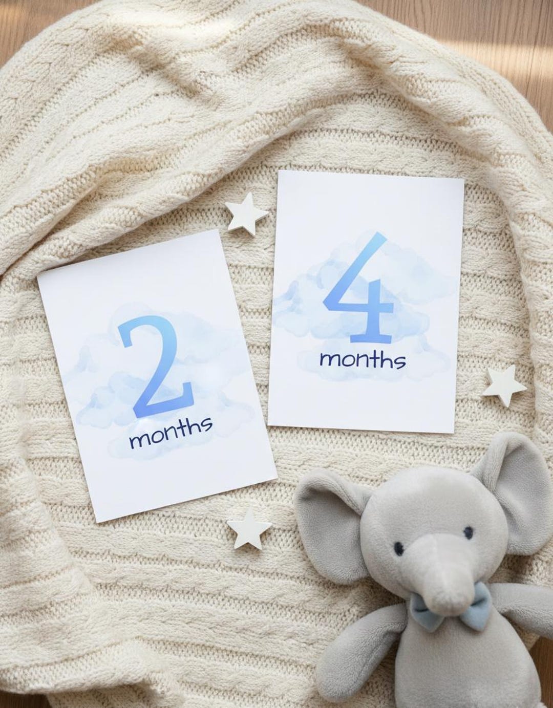 Baby Boy Milestone Cards Printable | Monthly Milestone Cards | Blue ...