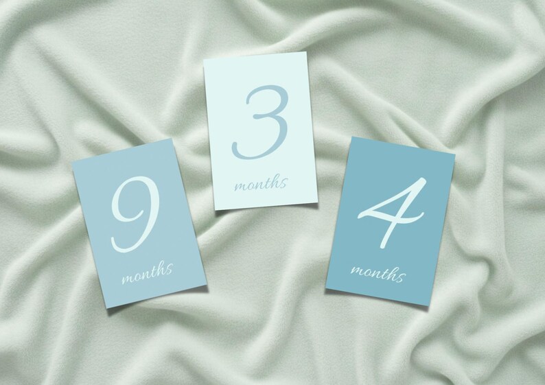 Baby Milestone Cards Printable | Dusty Blue Teal | Minimalist First ...