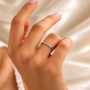 Cienkie obrączki ślubne ze srebra próby 925 – 2 mm, 3 mm, 4 mm, 5 mm, 6 mm Minimalistyczna obrączka ślubna, pierścionek do łączenia, prezent dla niej, prezent dla niego, wypukłe, komfortowe dopasowanie