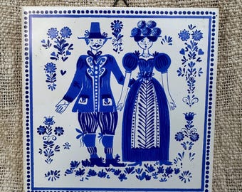 Vintage Wessel Ceramic Tile Wall Plaque