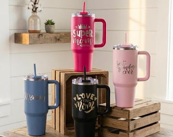 Engraved Tumbler 40oz, Personalized for Mom, Mother's Day Gift, Customized Mug