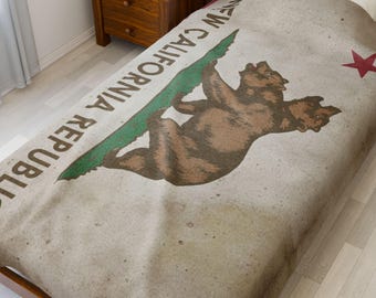 New California Republic (NCR) Two-Headed Bear Plush Velveteen Blanket