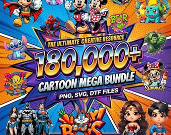 180,000+ Funny Cartoon Mega Bundle, Cartoons Png, Svg Bundle, Dtf Designs,  Cartoons Bundle, Retro Png Files, Cartoon Png, Superhero Cartoon