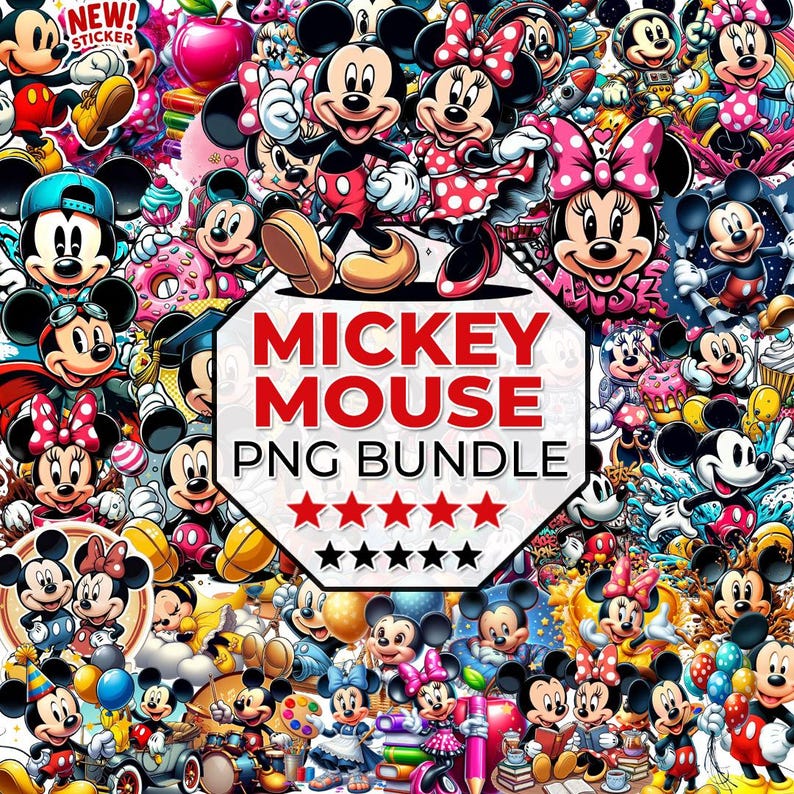 Mickey Mouse Png, Mickey Safari Png, Mickey Mouse & Friends Best Png Bundle, Cartoon Png Bundle, Sublimation Design, Mickey Birthday, Svg image 1
