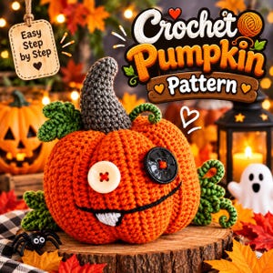 Crochet Pumpkin Pattern, Amigurumi Pumpkin Trio, Fall Decor Pattern, Autumn Pumpkin Crochet, Halloween Decor, PDF Pattern