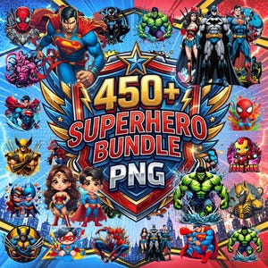 450+ superhjälte-png-paket, Avengers-clipart, sublimeringsfiler för superhjältar, Marvel-karaktär-png-paket, söta tecknade tecknade tecknade svg-design