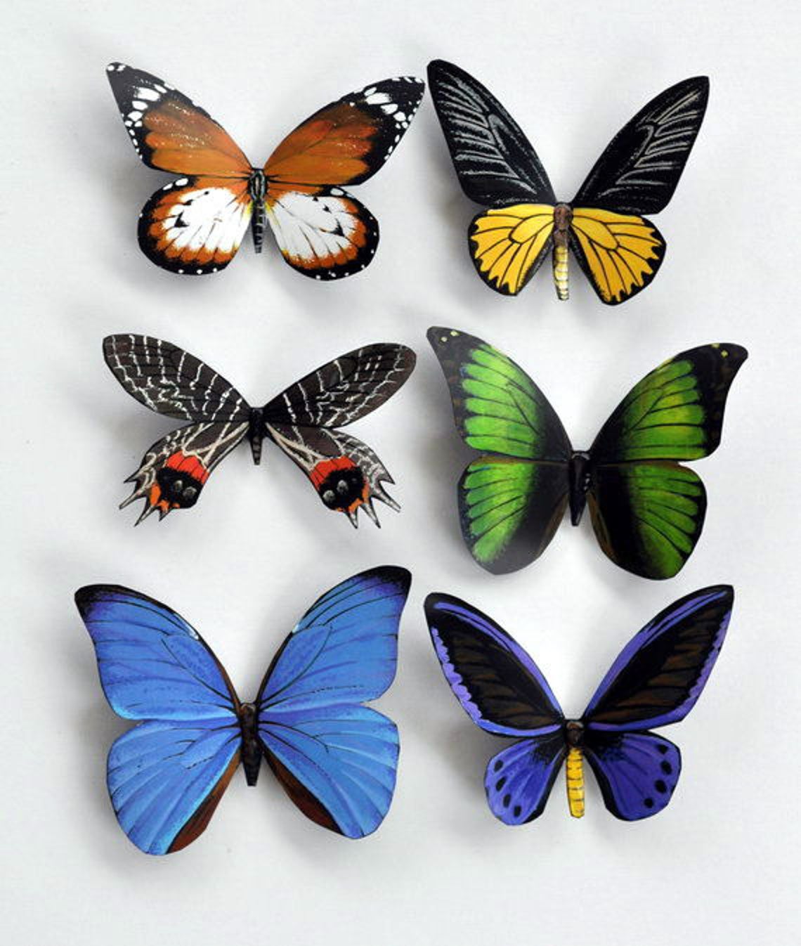 Butterfly Insects Set of 6 Refrigerator Etsy