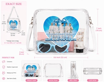 Clear Stadium Bag For BSB Into the Millennium Tour | Concert Crossbody Purse | Las Vegas Sphere Show | Stadium Approved PVC Bag
