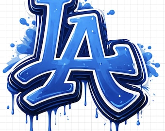 Pegatina estilo LA Graffiti azul