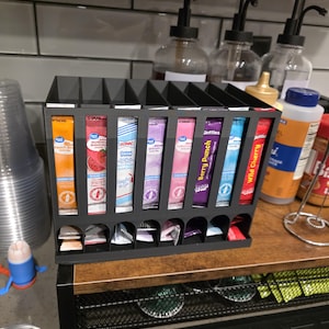 3D printed drink packet organizer
