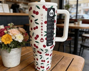 Hydro Jug Stainless Steel 40oz Tumbler Engraved with  White Cherry