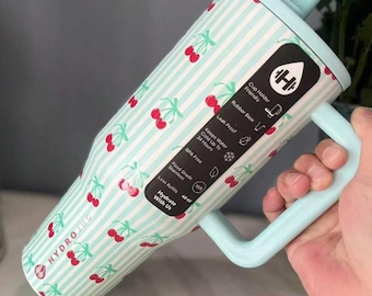 Hydro Jug Stainless Steel 40oz Tumbler Engraved With Blue Cherry