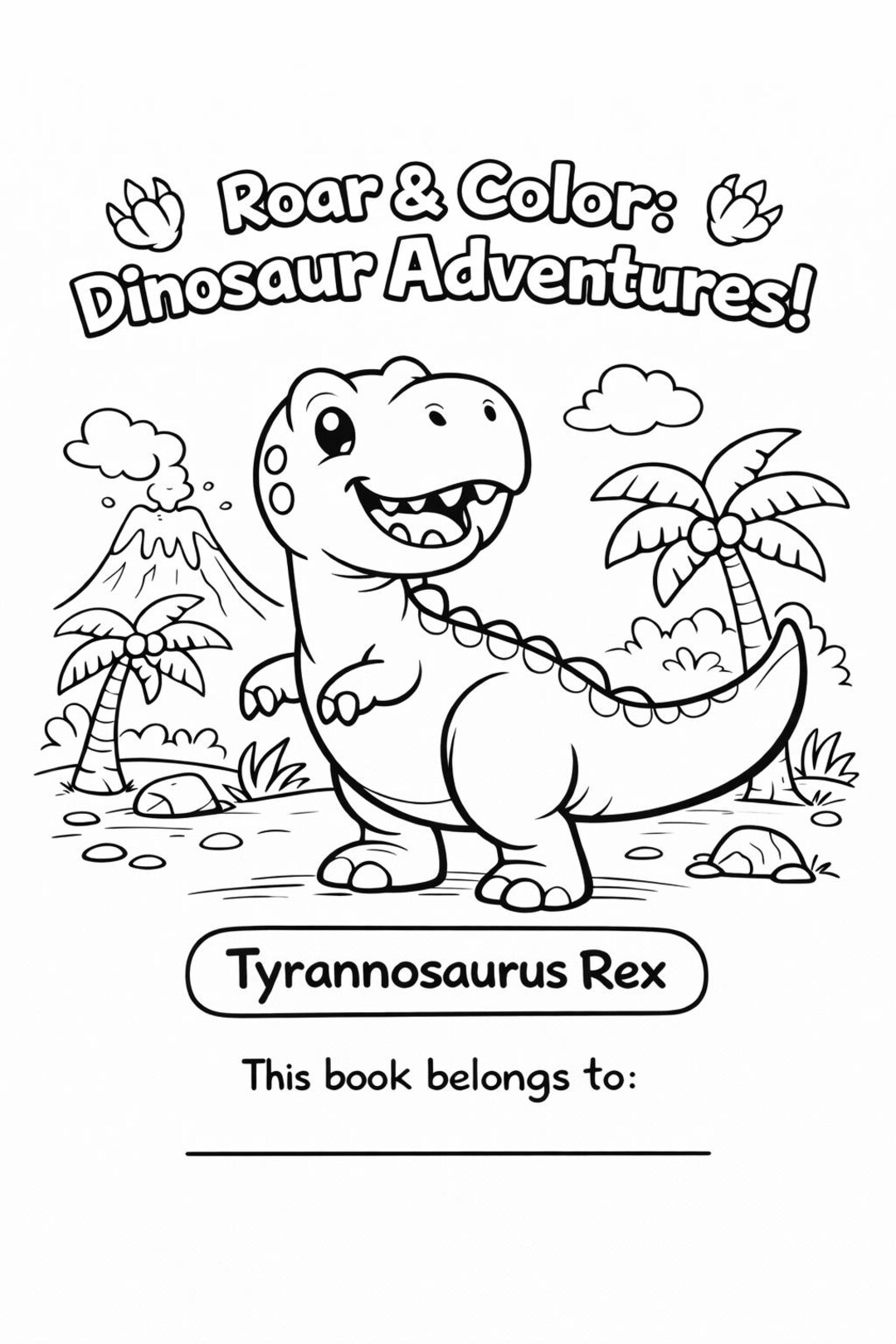 Dinosaur Coloring Book for Kids – Preschool Activity Pages (10 Page PDF ...