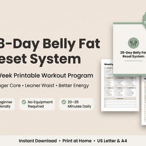 28-Tage-Bauchfett-Reset-System | 4-Wochen Trainingsplan für Anfänger (Digitaler Download)