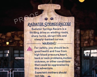 Disney-Radiator Springs Racers Warning Sign 11x14 print