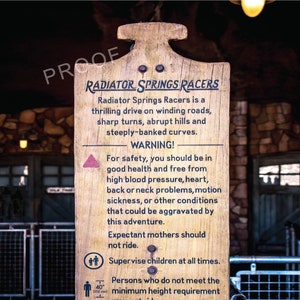 Disney-Radiator Springs Racers Warning Sign 11x14 print