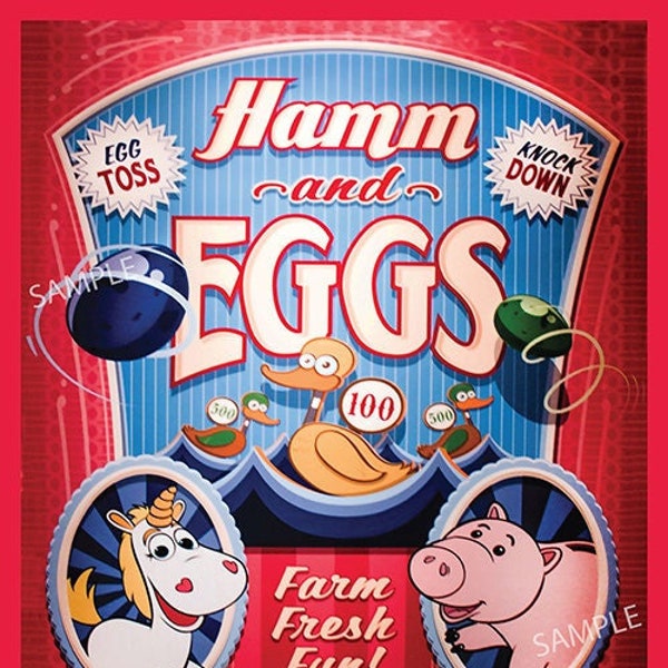 Disney-Toy Story Midway Mania "Hamm and Eggs" poster - 11x14 print