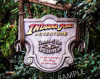 Disney Indiana Jones RIDE SIGN Poster 11x14