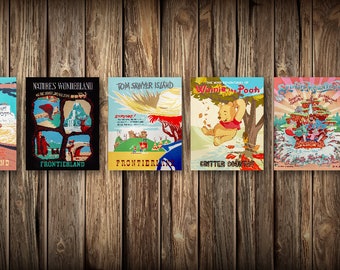 Disney-Frontierland ALL 6 individual posters - 11x14 prints