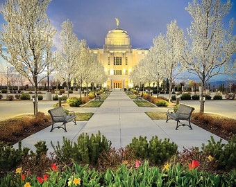 LDS Meridian Idaho Temple-11x14