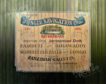 Disney-Jungle Cruise Navigation Sign print 11x14