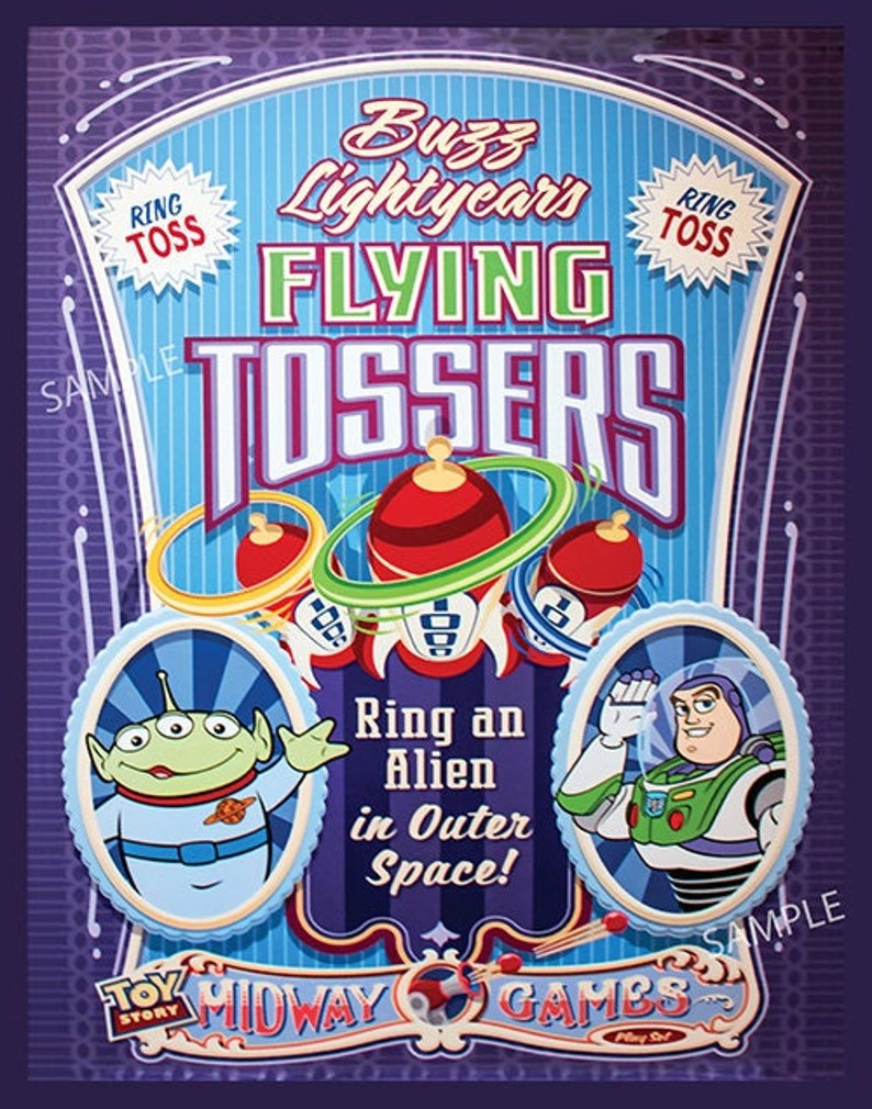 Disney-Toy Story Midway Mania Flying Tossers poster 11x14 print image 1