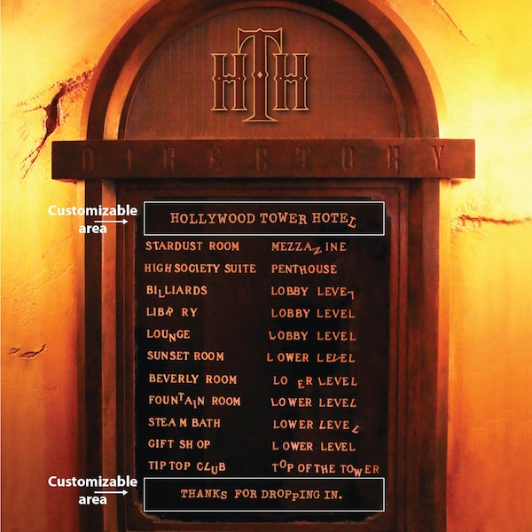 Disney-Tower of Terror Directory-11x14