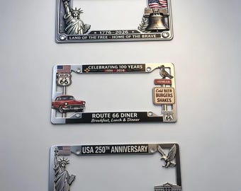 250ste verjaardag herdenkingsmunt nummerplaat frame patriottische VS adelaar auto tag frames we de mensen 250 jaar Amerikaanse vlag metalen licentie