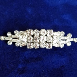 Juliana Duette Style Dress Clip Sparkling Clear Rhinestone Brooch Pin Clips Vintage