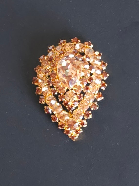 Vintage Made in Austria Rhinestone Brooch Pin