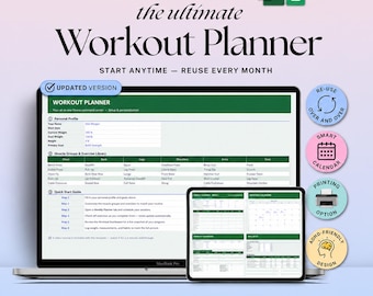 75 Soft Challenge Fitnessplaner, Workout Tracker Tabelle, Abnehmjournal, Mahlzeitenplaner, Habit Tracker, Google Sheets Vorlage