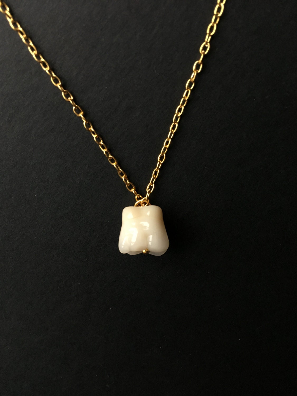 MADE To ORDER Human Teeth Tooth Necklace Pendant Gold