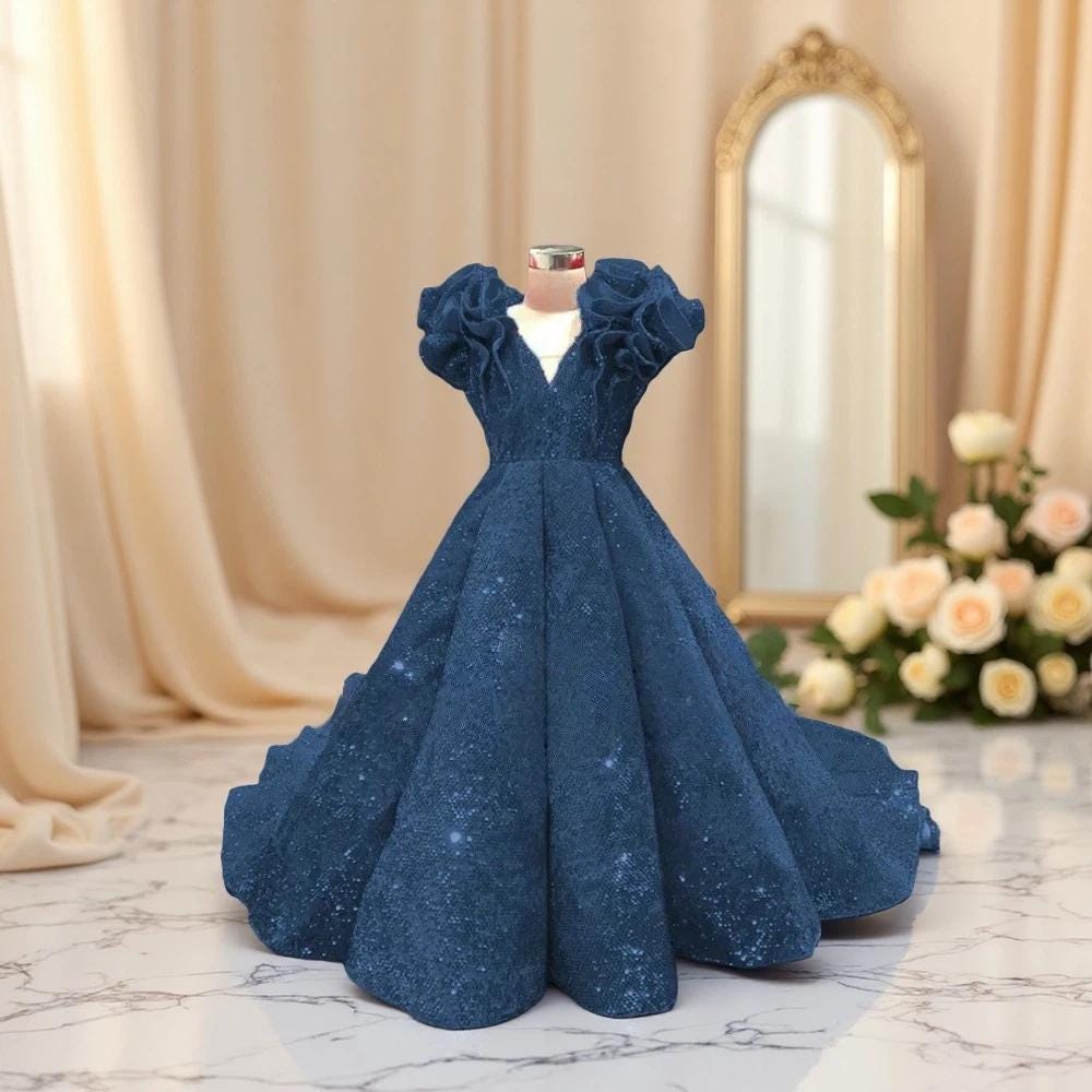 Shining Ruffles Shining Red Flower Girl Dress Sequin Ruffle Puffy Wedding Party Gown - Etsy