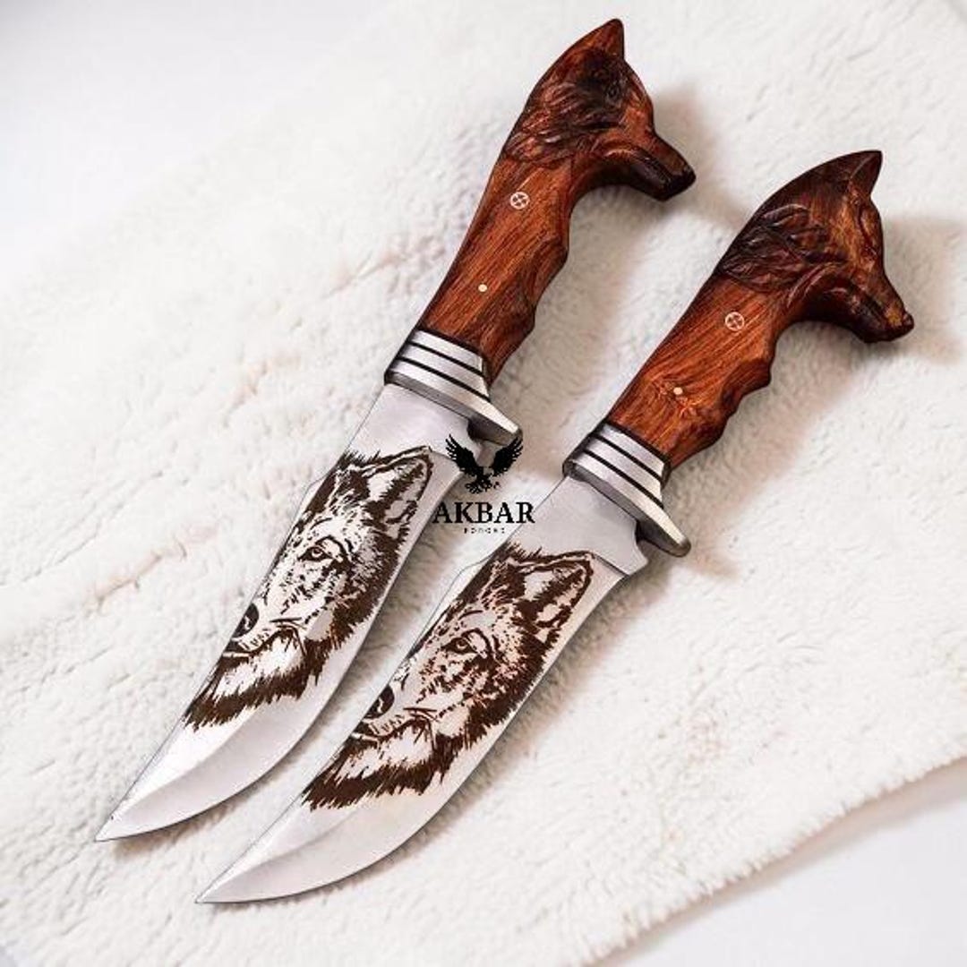 Handmade Wolf Knifes Outdoor Tool Set, Rustic Camping Collection ...
