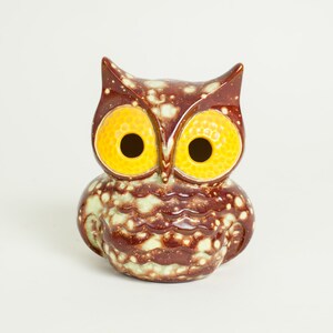 White Speckled Glass Owl Figure