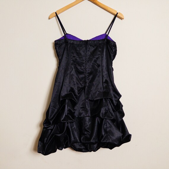 90s Black and Purple Lace Short Formal Dress - Sp… - image 3