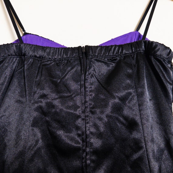 90s Black and Purple Lace Short Formal Dress - Sp… - image 5