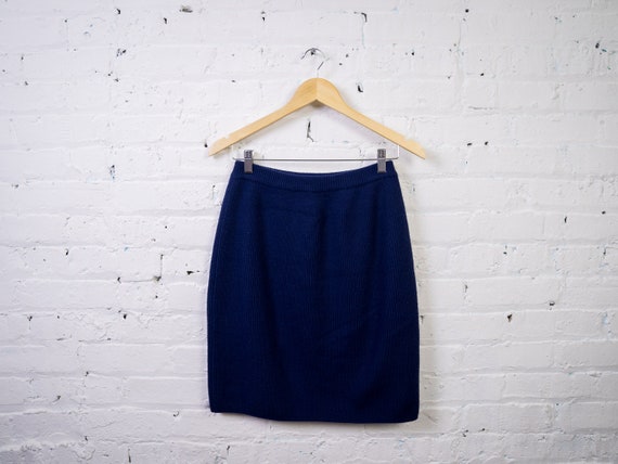 1980s Navy Blue Academia Skirt by Jeanne Pierre —… - image 4