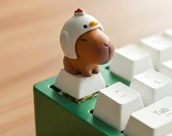 Cute Custom Capybara Keycap – 3D Kawaii Lovers Mechanical Keyboard Key, XDA Profile, Birthday Gifts, Gift for Her or Him, One Piece Keycaps