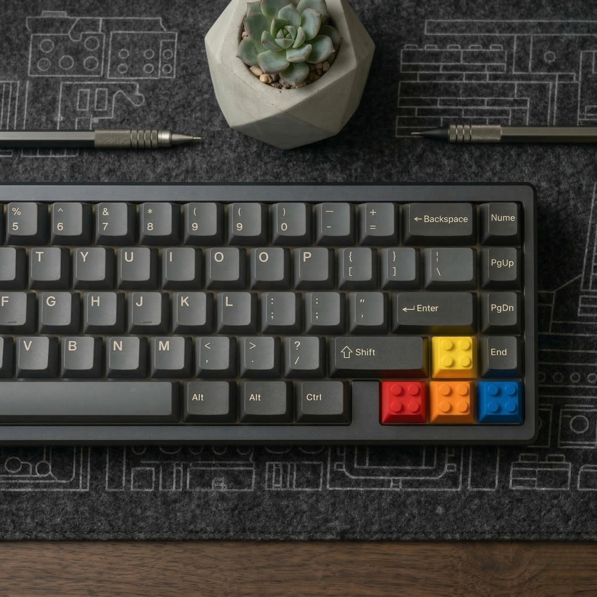 Keyboard Key Stem Design Colorful Brick 3D Printed Keycaps – WASD & Arrow Keys Mechanical ...