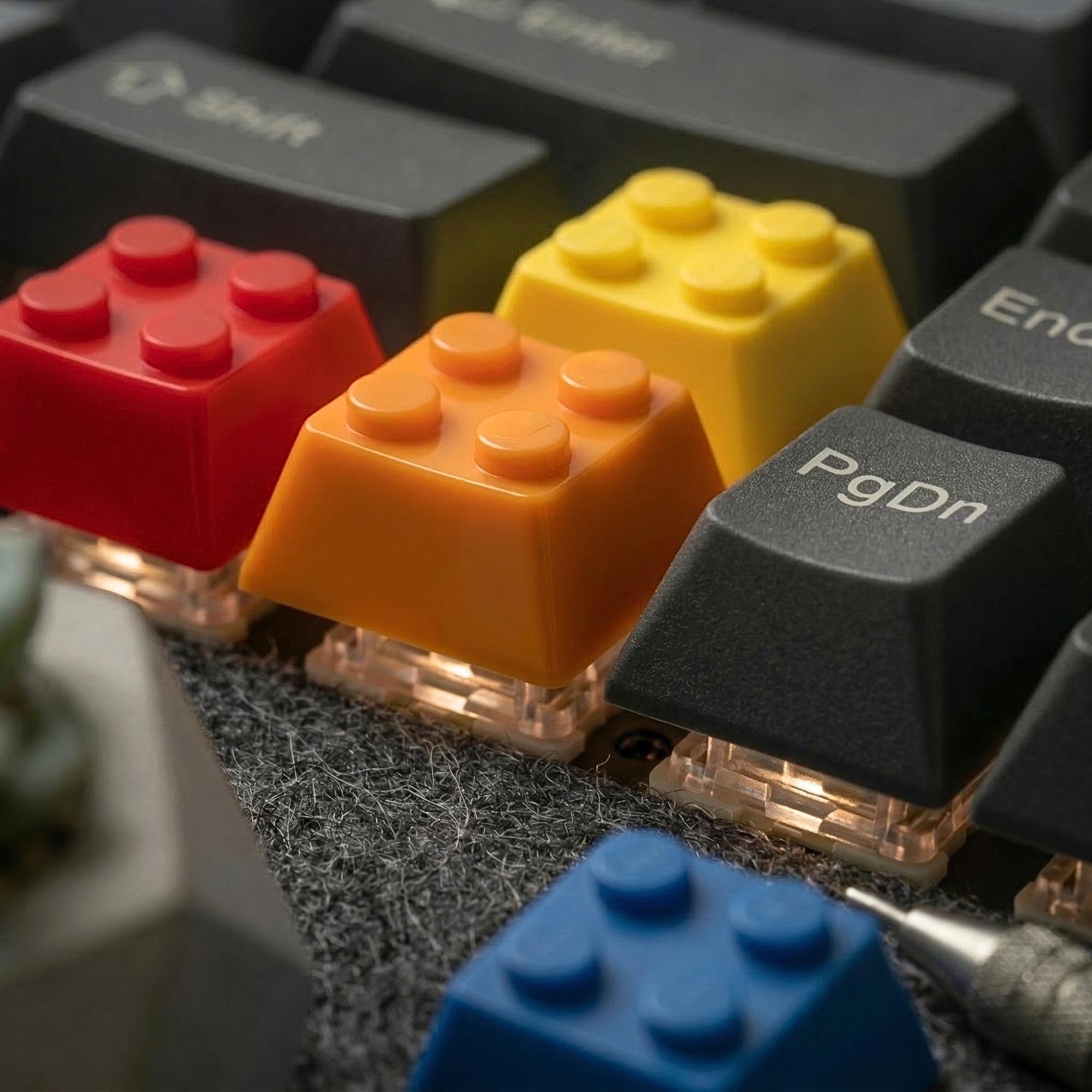 Keyboard Key Stem Design Colorful Brick 3D Printed Keycaps – WASD & Arrow Keys Mechanical ...