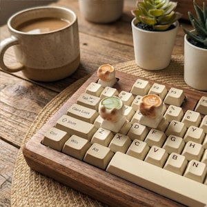 Cute Cat Coffee 3D Keycap – Kawaii Latte Art Mechanical Keyboard Key, Cherry MX Compatible, Cozy Desk Aesthetic Gift, Gifts for Her and Him image 3